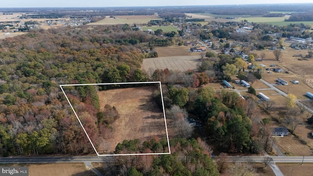 drone / aerial view with a rural view