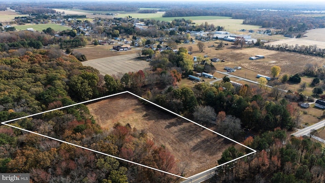 bird's eye view with a rural view