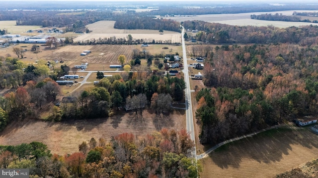 aerial view with a rural view