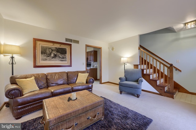 view of carpeted living room