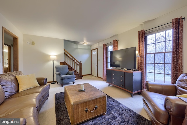 view of carpeted living room