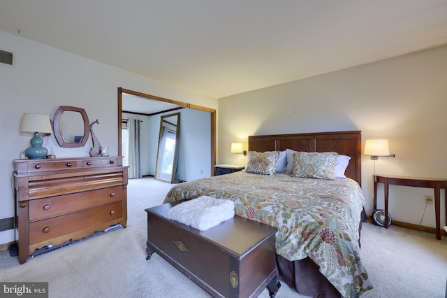 view of carpeted bedroom