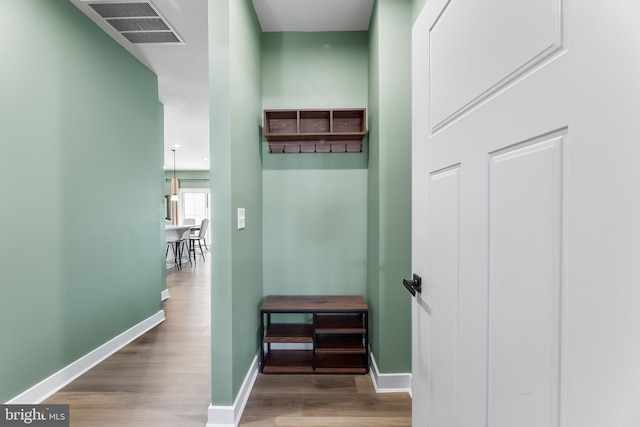 hall featuring hardwood / wood-style floors