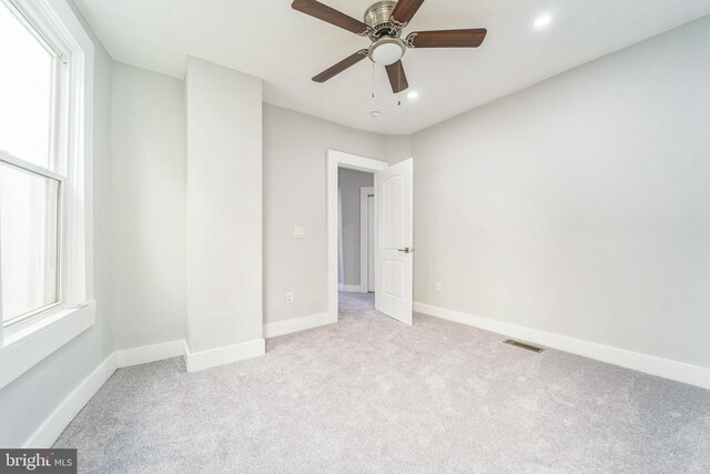 829 Chauncey Ave, Baltimore, MD 21217 - unfurnished bedroom featuring light colored carpet, recessed lighting, baseboards, and a ceiling fan