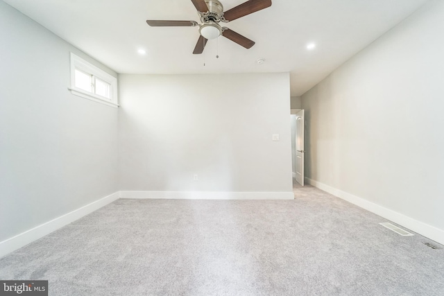 829 Chauncey Ave, Baltimore, MD 21217 - carpeted empty room featuring recessed lighting, baseboards, and a ceiling fan