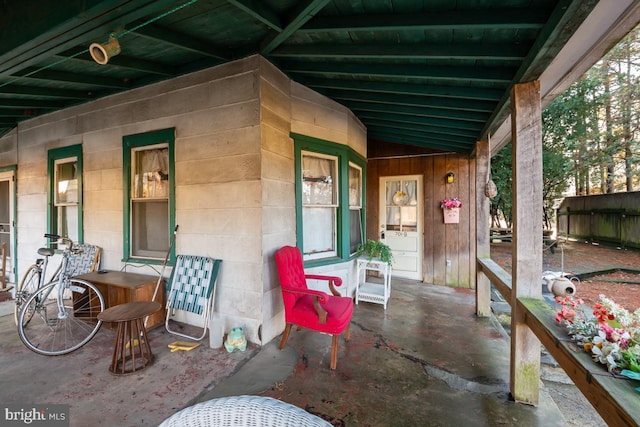 view of patio featuring covered porch