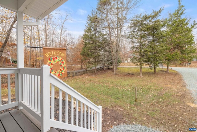 view of yard featuring a porch