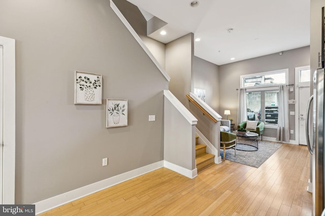 entryway featuring light hardwood / wood-style floors