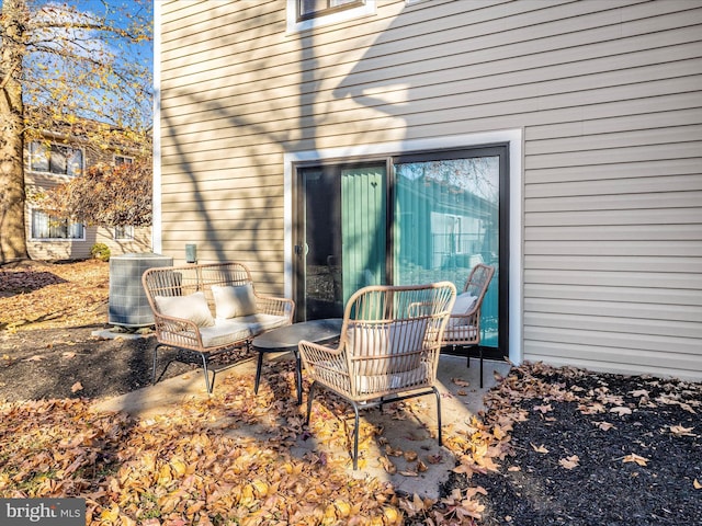 view of patio featuring central AC