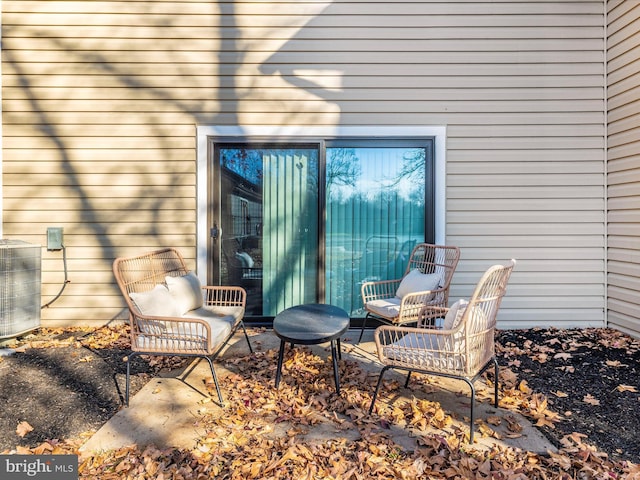 view of patio featuring central AC unit