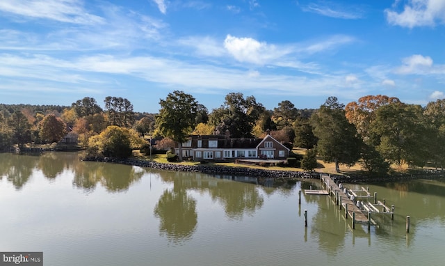 water view featuring a boat dock