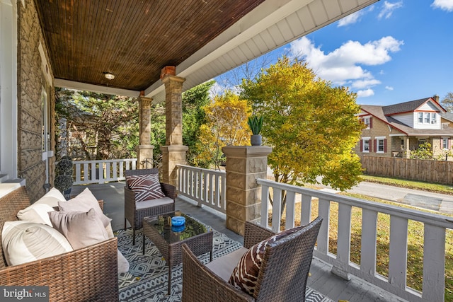 exterior space featuring covered porch