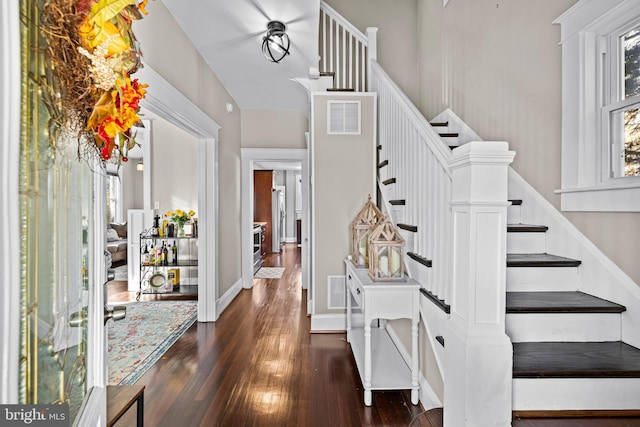 entryway featuring dark hardwood / wood-style flooring