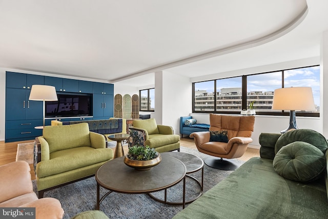 living room featuring hardwood / wood-style flooring