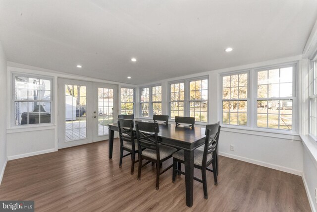 sunroom with french doors