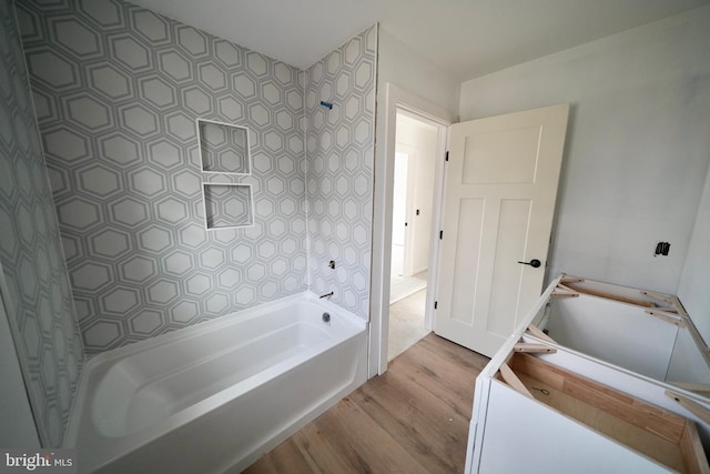 bathroom featuring wood-type flooring