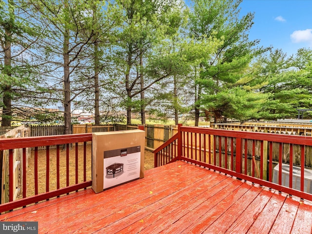 wooden deck with central AC