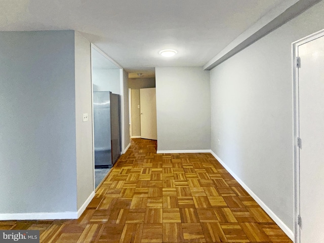 hallway with parquet floors