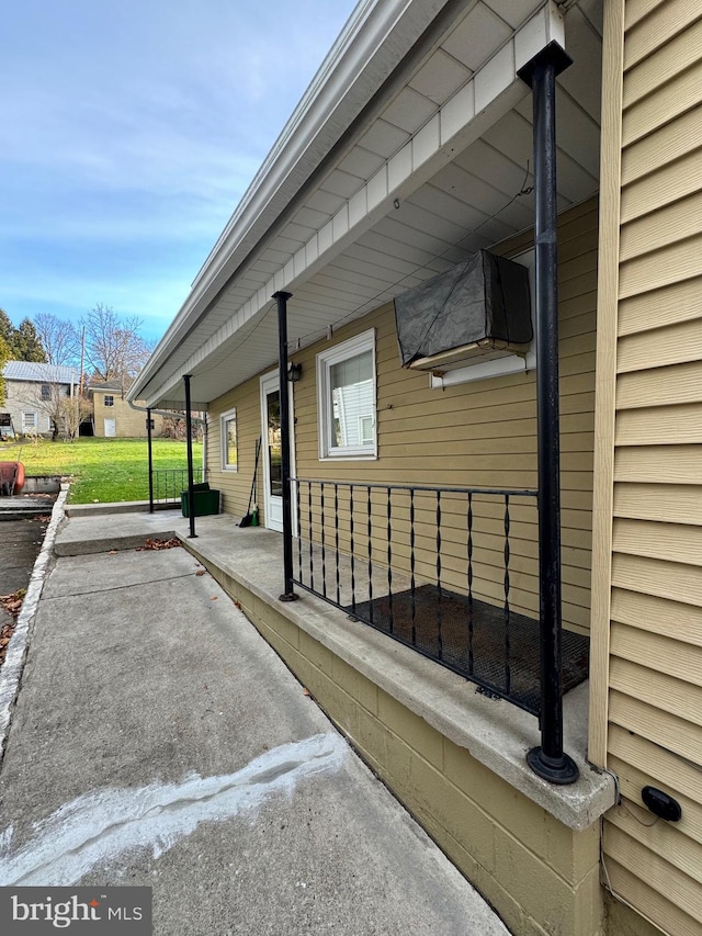 exterior space with covered porch