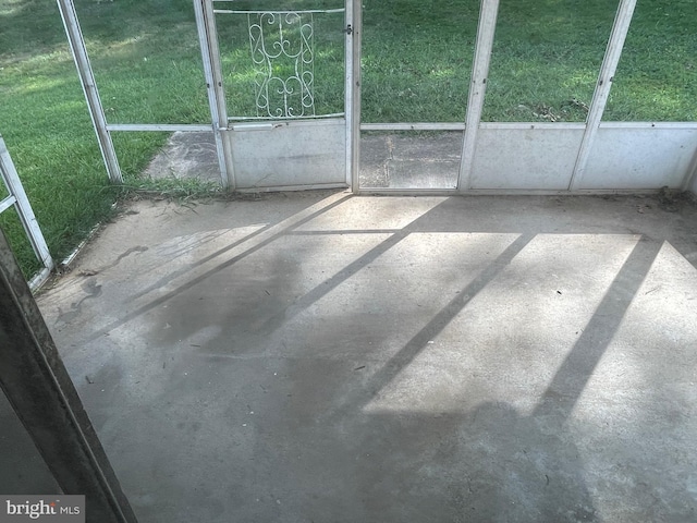 view of unfurnished sunroom