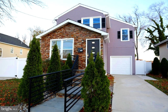 view of front of home featuring a garage