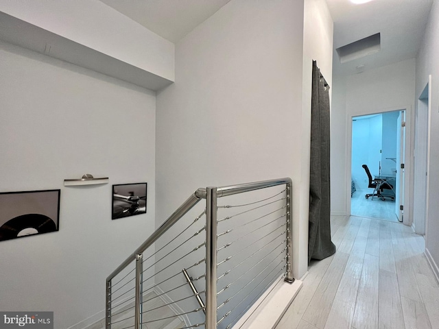 hall featuring light wood-type flooring