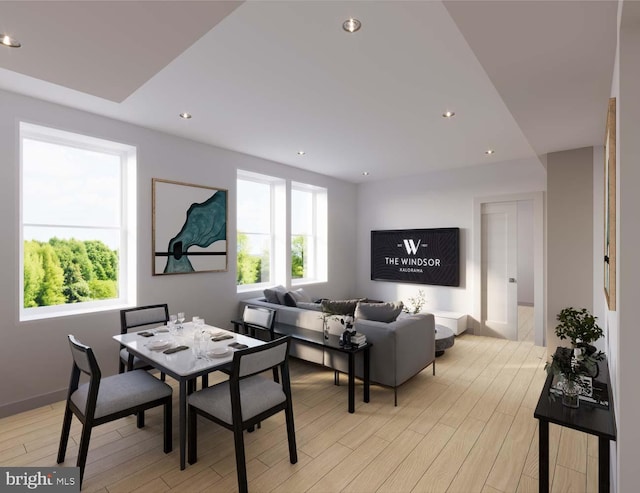 dining area featuring light hardwood / wood-style flooring