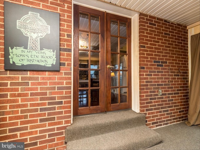 view of exterior entry with french doors