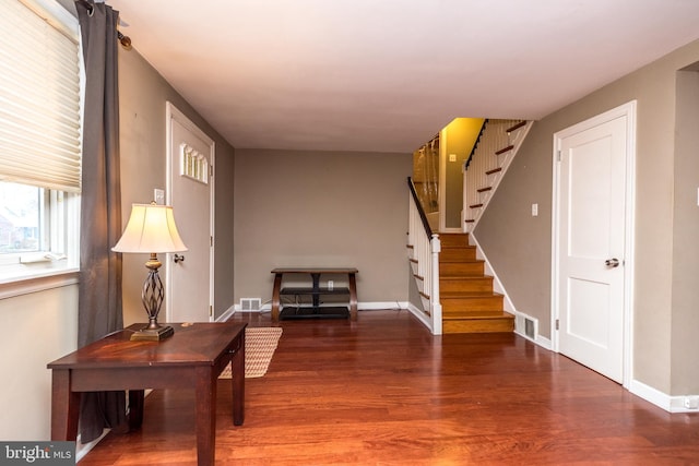 interior space featuring dark hardwood / wood-style flooring