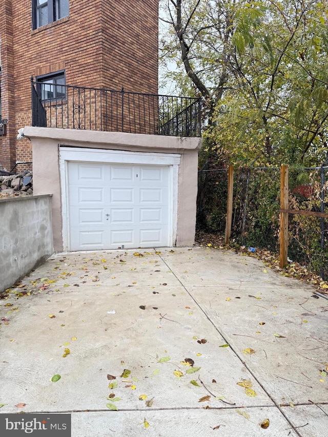 view of garage