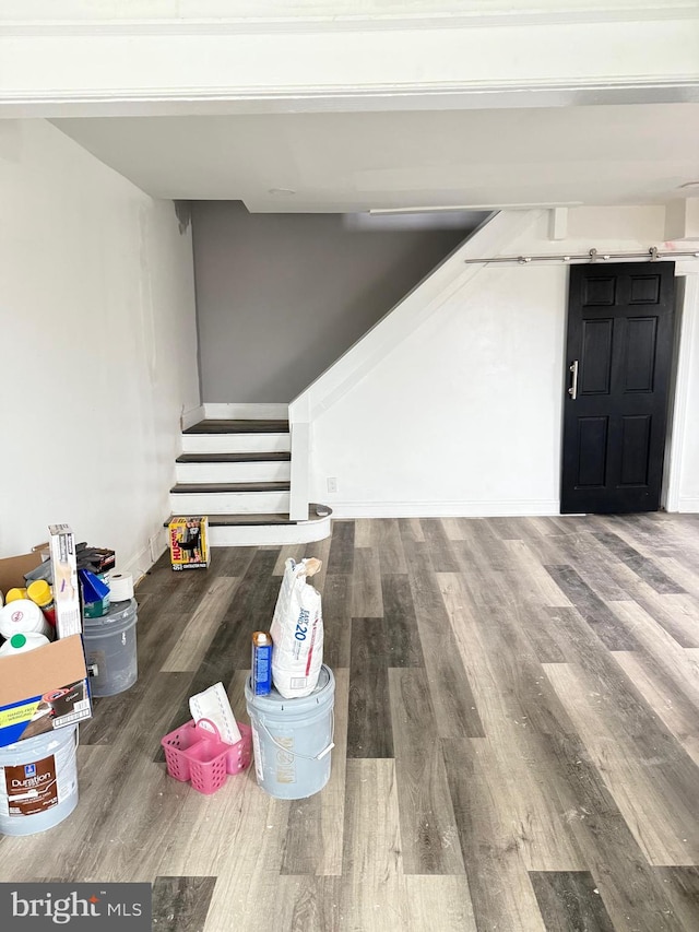 interior space featuring wood-type flooring