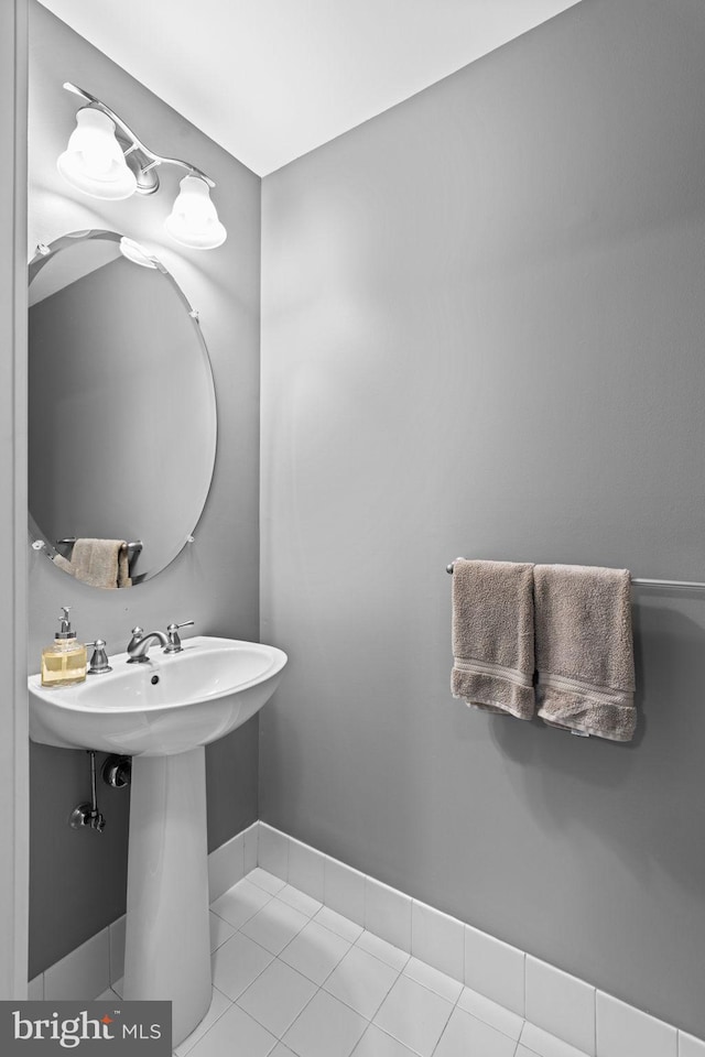 bathroom featuring tile patterned flooring