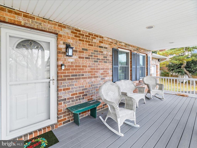 wooden deck with covered porch