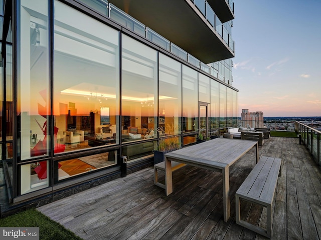 view of deck at dusk