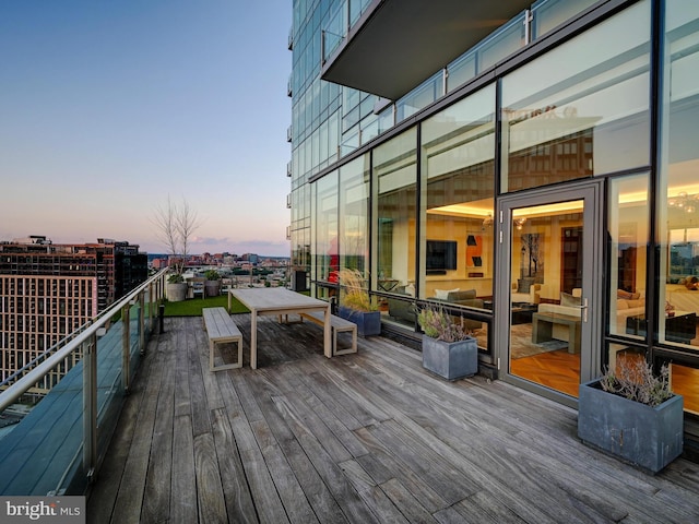 view of deck at dusk