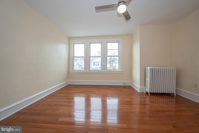17 Elm Ave, Upper Darby, PA 19082 - bonus room with radiator, wood finished floors, ceiling fan, baseboards, and vaulted ceiling