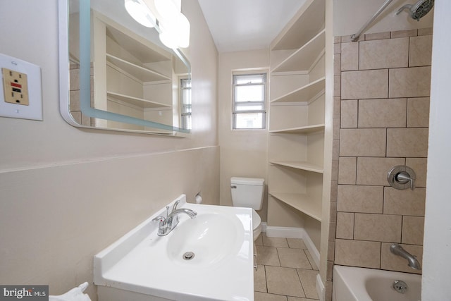 17 Elm Ave, Upper Darby, PA 19082 - full bath featuring toilet, a sink, tile patterned floors, and shower / washtub combination