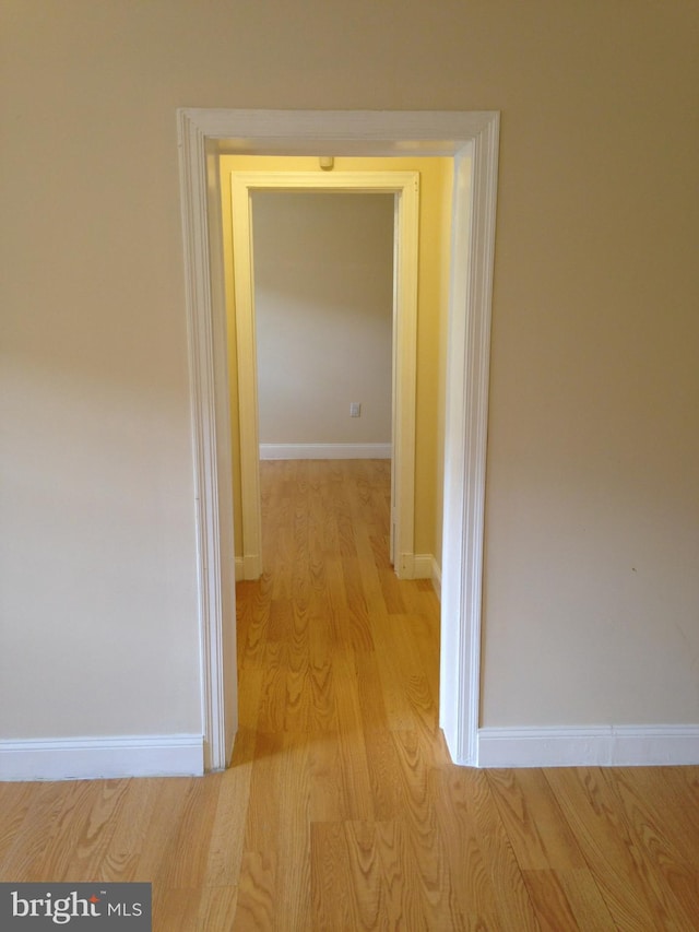 hallway featuring light hardwood / wood-style floors