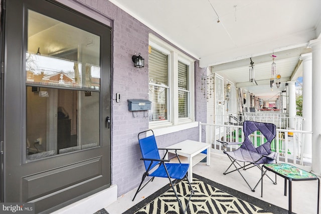 view of patio with a porch