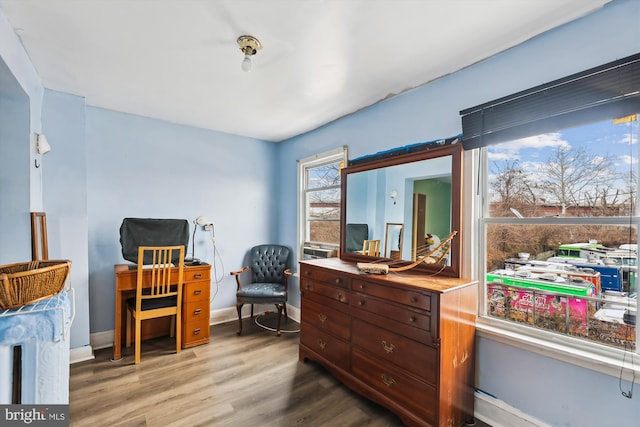 sitting room featuring hardwood / wood-style floors