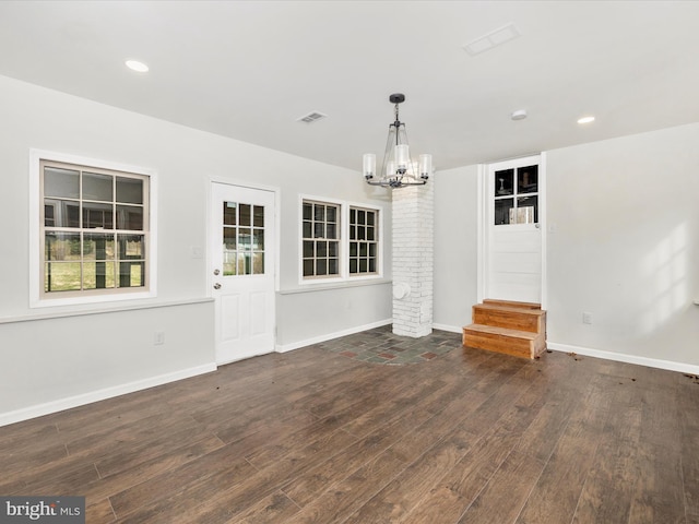 9732 Garis Shop Rd, Hagerstown, MD 21740 - spare room with a chandelier, wood finished floors, baseboards, and recessed lighting
