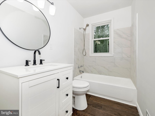 9732 Garis Shop Rd, Hagerstown, MD 21740 - full bath with vanity, bathing tub / shower combination, toilet, and wood finished floors