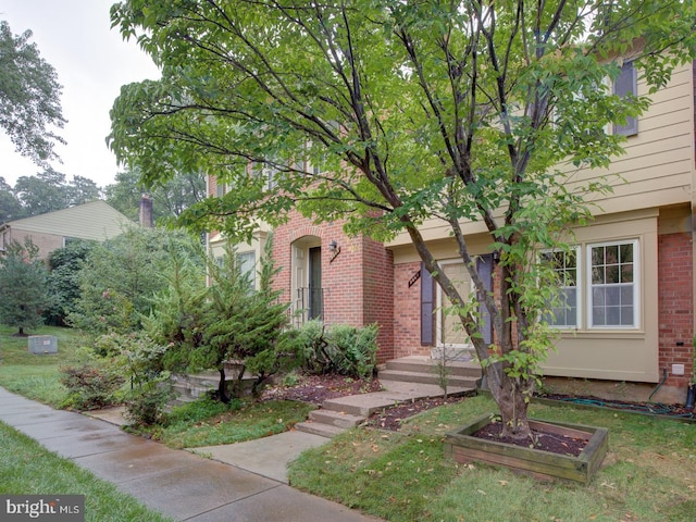 view of front of home featuring a front yard