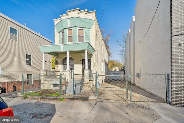 view of property with a porch