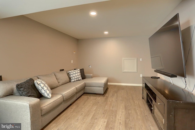 living room featuring light hardwood / wood-style flooring