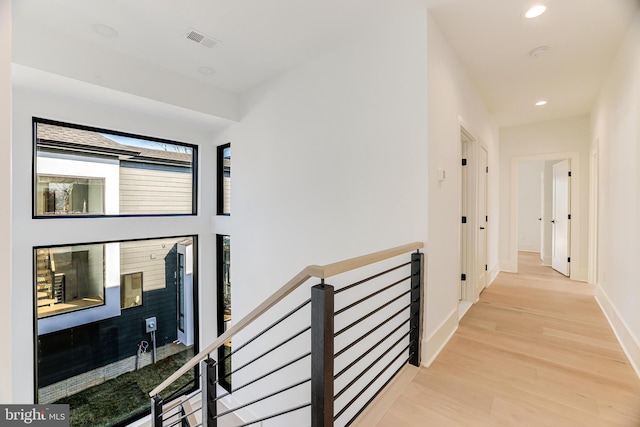 hall featuring light wood-type flooring