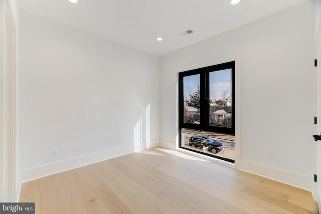 empty room featuring light wood-type flooring