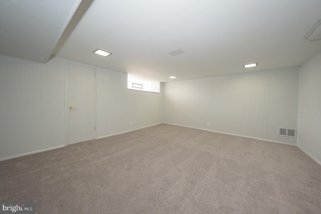 basement featuring carpet floors