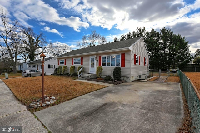 view of single story home