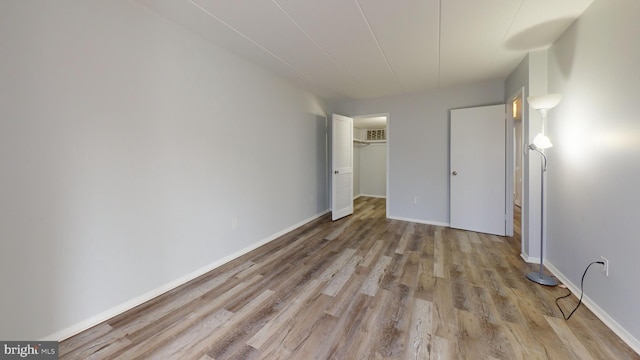 unfurnished bedroom featuring light hardwood / wood-style flooring